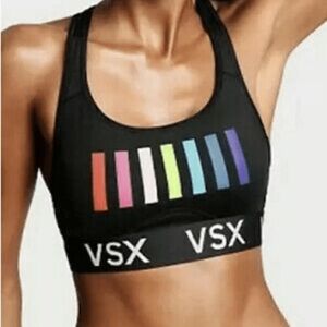 Victoria's Secret VSX Black Multicolor Sports Bra